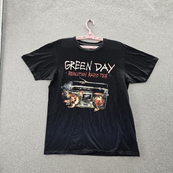 Green Day Men Shirt L Black Revolution Radio Tour Boombox 2017 Summer America - Picture 1 of 7